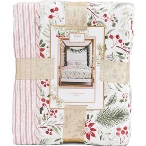 Lillian August Berry Multi Yuletide Botanical Quilt Set
